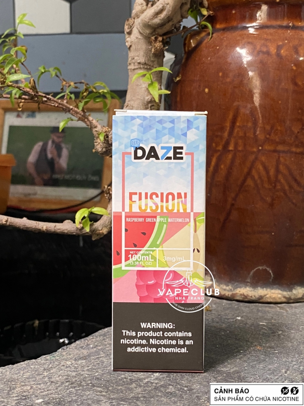 Daze Fusion Series - Raspberry Green Apple Watermelon - 3mg (Mâm xôi Táo Dưa Hấu)