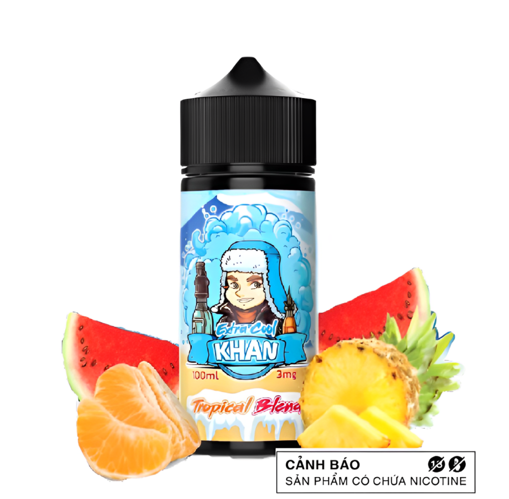 KHAN Extra Cool 100ML - Tropical Blend – Quýt Dừa Dưa Hấu Lạnh - 3MG